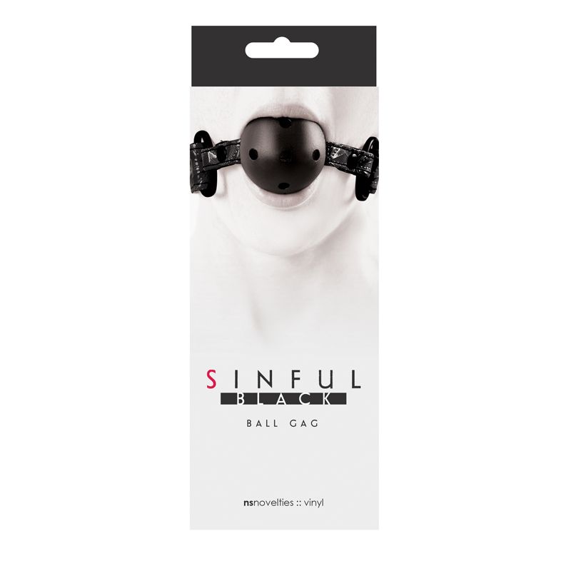 Get kinky in black with the Sinful line. The ball gag featur... NS Novelties - Ball Gag - Black photo-3