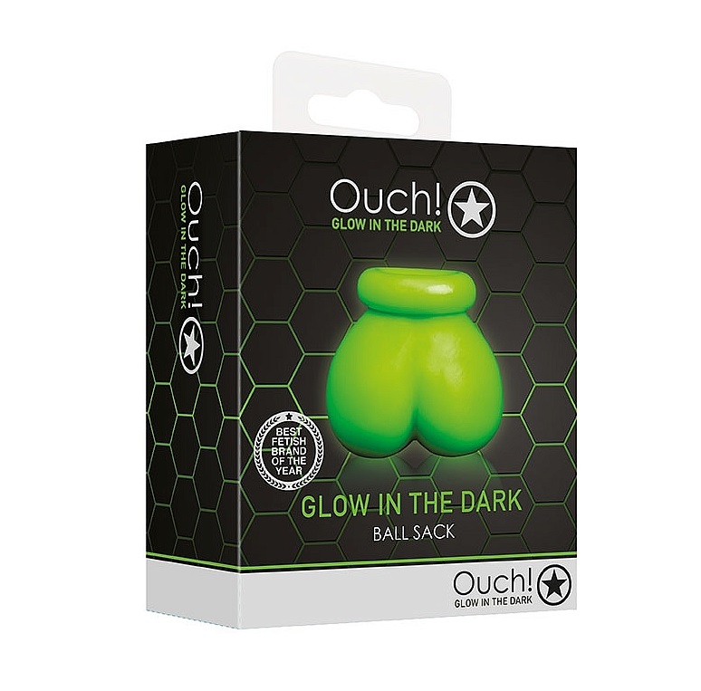 Ouch! Glow in the Dark, the future of bondage is here. Desig... Ouch - Glow In Dark Ball Bag - Green photo-5