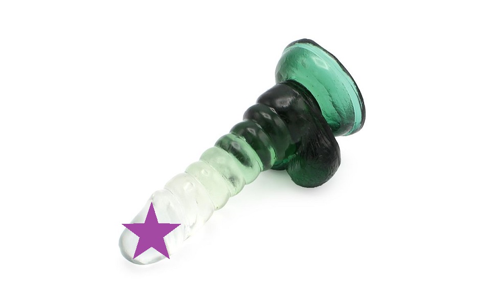 This special transparent dildo has an amazing color mix and ... Kiotos - Spiral Dildo 01 - Green photo-2