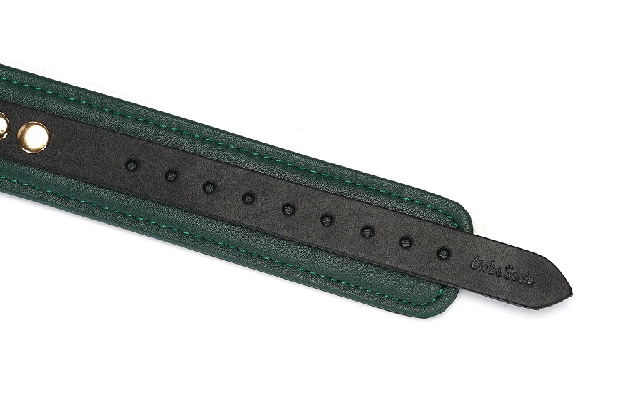 Limited Edition dark green cow leather collar. Turn on your ... Liebe Seele - LE Premium Collar w Leash - Dark Green photo-6