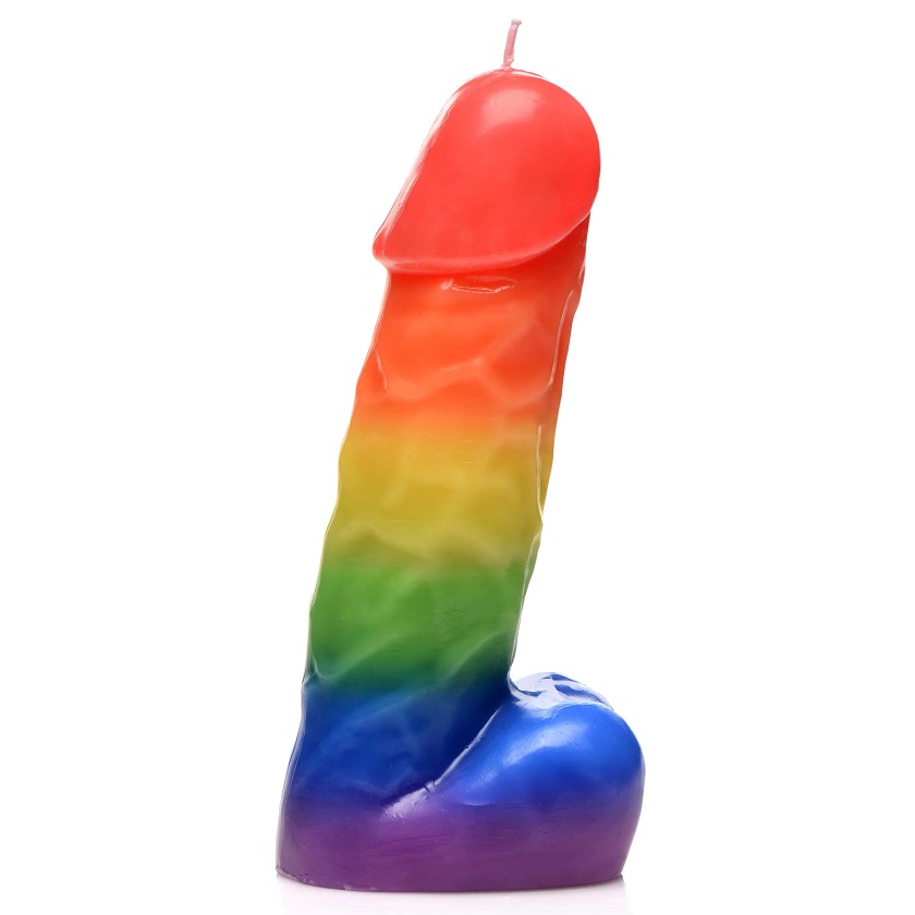 Set the mood with this pecker candle, then blow out the flam... Master Series - Passion Pecker Dick Drip Candle - Rainbow photo-4