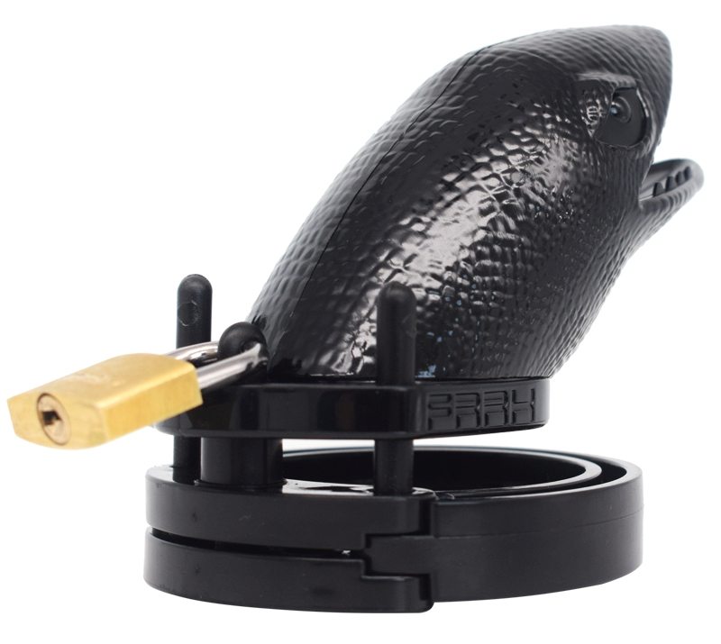 Short Crocodile head chastity cage
Total high: 110mm
Cage h... FAAK - Short Crocodile Chastity Cage - Black photo-7