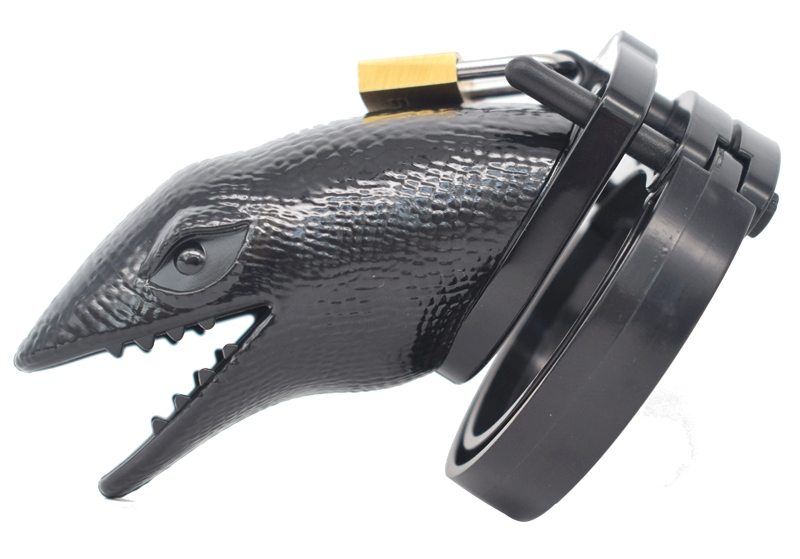 Short Crocodile head chastity cage
Total high: 110mm
Cage h... FAAK - Short Crocodile Chastity Cage - Black photo-4