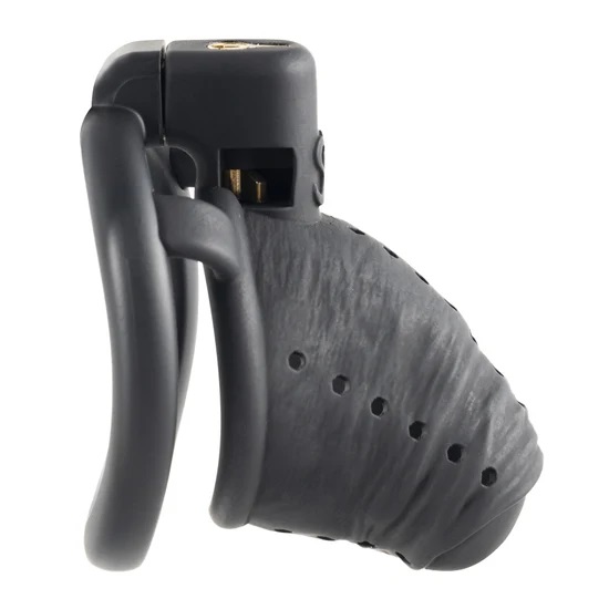 A better cock. A humiliating prison. A dark reminder. The Sl... Sevanda - Slave Chastity Cage Short - Black photo-2