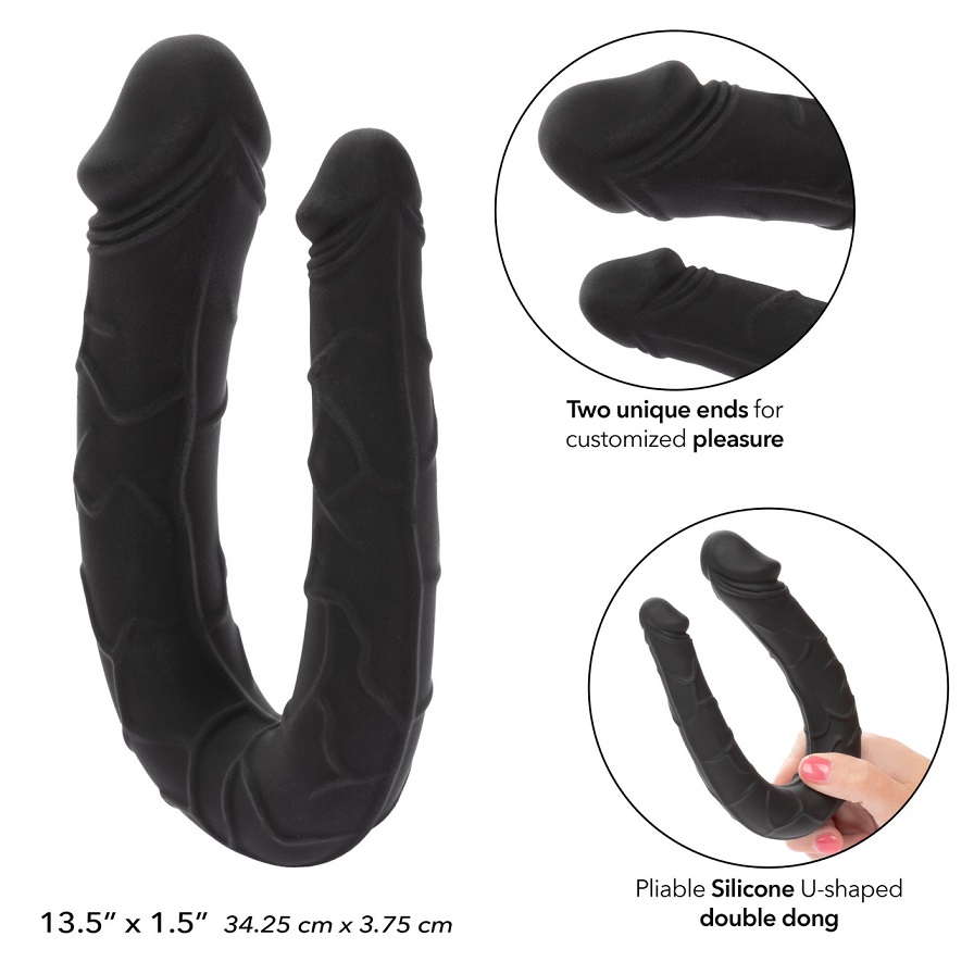 Explore a world of infinite pleasure with the Boundless AC/D... CEN - Boundless AC/DC Double Dildo - Black photo-8