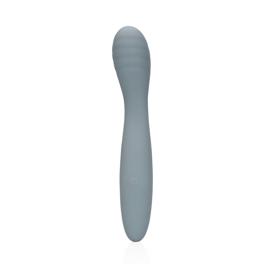 This grey Ultra Soft Silicone G-Spot Vibrator is uniquely de... Loveline - Ultra Soft G-Spot Vibrator - Basalt Grey photo-5