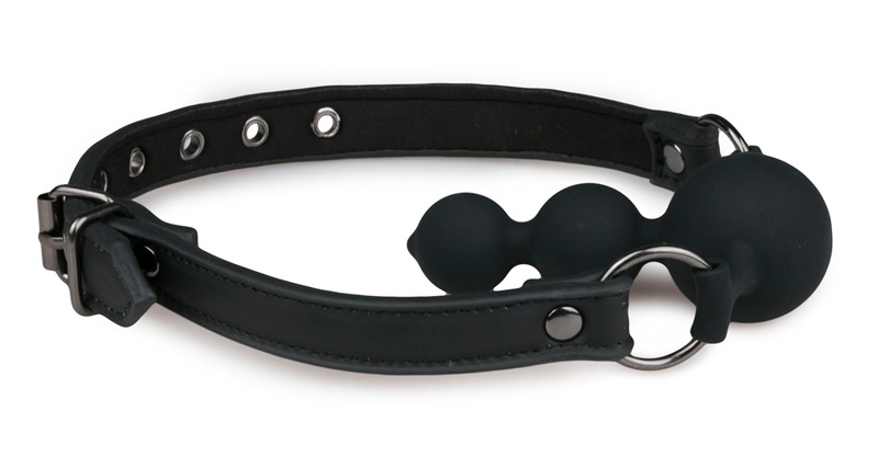 Be the one in control and enjoy the feeling of power by sile... Easytoys - Triple Ball Pecker Gag - Black photo-3