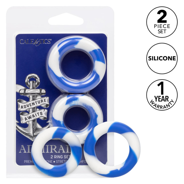 Introducing the Admiral 2 Ring Set, a versatile set of premi... CEN - Admiral Cock Ring Set - Blue photo-7