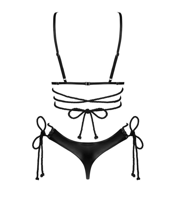 If you are looking for lingerie that will show off your wild... Obsessive - Cordellis Cupless 2pcs Set - Black photo-6