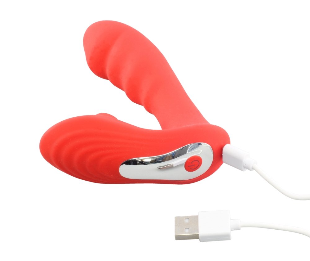 The greedy two-point attack vibe of the squid. The real tip ... T-Best - ClitClit Addiction Suction Vibe - Red photo-6