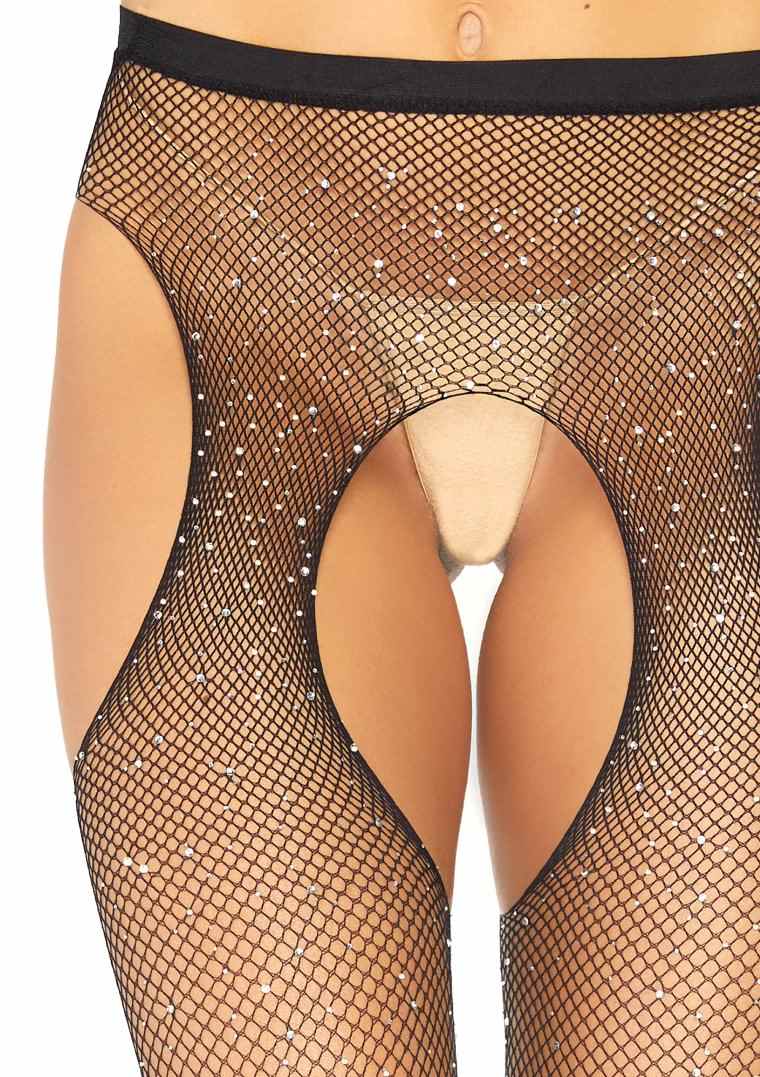 Crystalized fishnet suspender pantyhose.
SIZE: One Size Leg Avenue - Crystalized Fishnet Suspender Pantyhose - Black photo-2