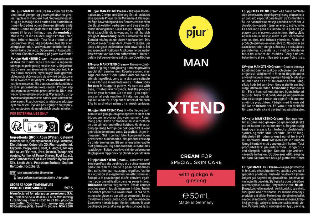 pjur MAN Xtend, the new combination of ginkgo and ginseng ex... Pjur - Man Xtend Cream - 50ml photo-3