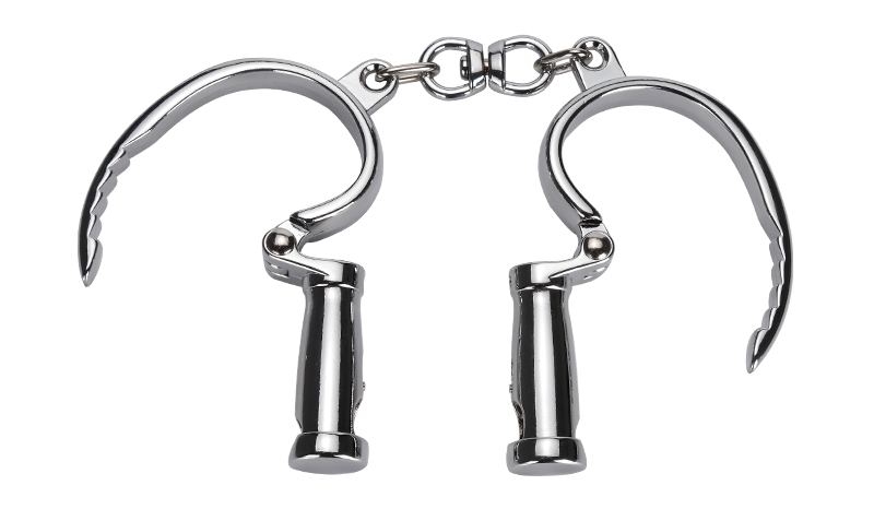 Restraint vintage styleed locked wrist cuffs MT - Old Style Darby Handcuffs - Silver photo-10
