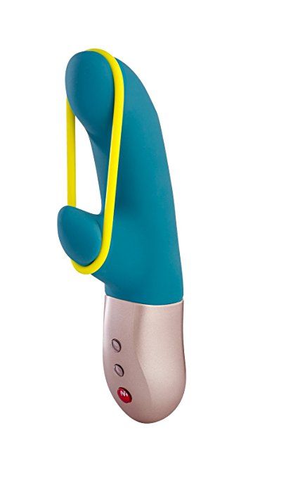 The neon yellow band on this rechargeable MiniVIBRATOR exude... Fun Factory - Vibe Amorino USB - Petrol photo-5