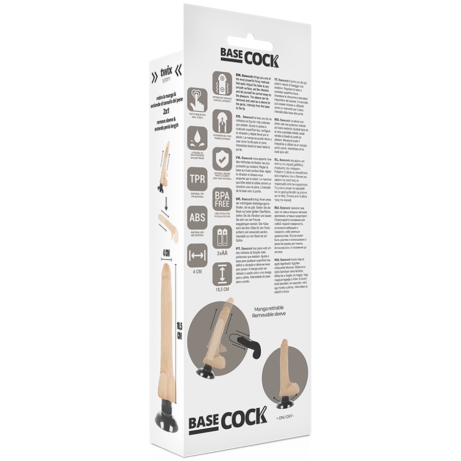 The new BASECOCK vibrating dildos are the most realistic Ame... Basecock - 2in1 Vibro Dildo w Balls 18.5cm - Flesh photo-7