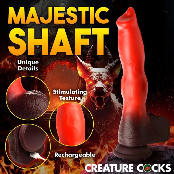 The hell hound is back and he's ready to ram down your d... Creature Cocks - Ramming Hound Thrusting Dildo - Black/Red photo-3