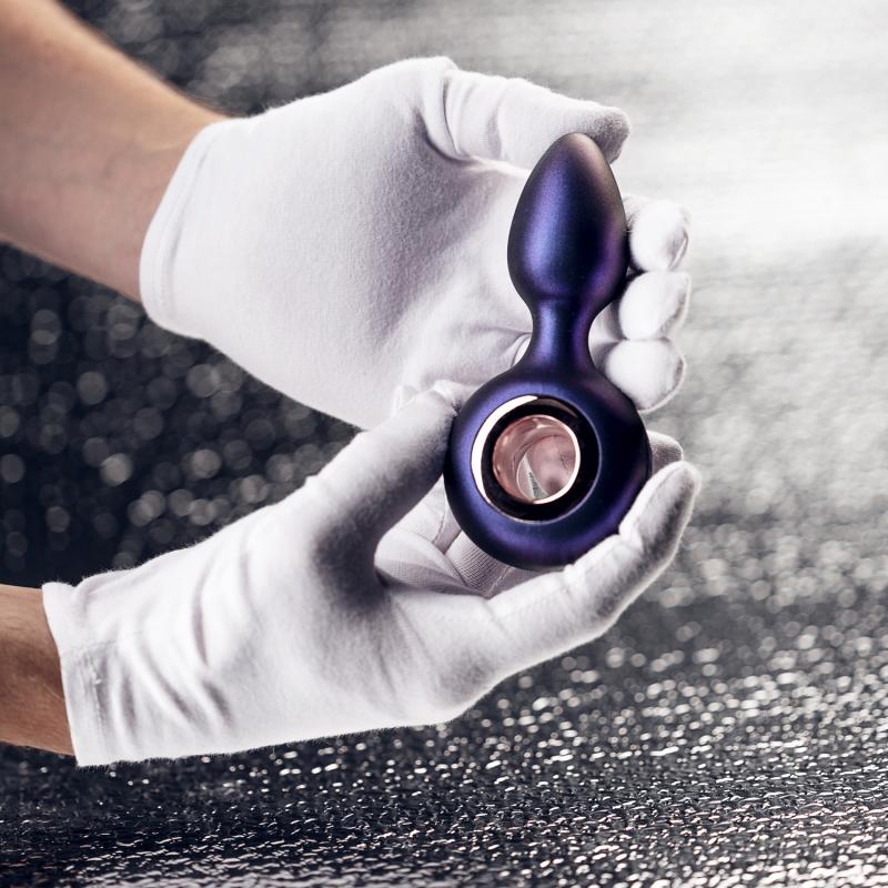 Experience great anal stimulation with this stylish vibratin... Hueman - Deep Space Vibro Plug - Purple photo-5