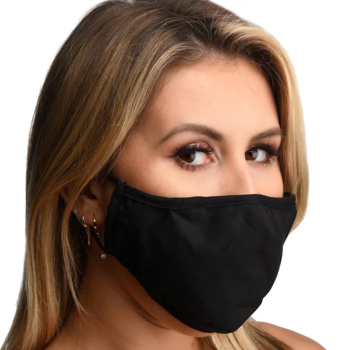 Train your partner to keep a dong in their mouth and secretl... Master Series - Dildo Face Mask - Black photo-2