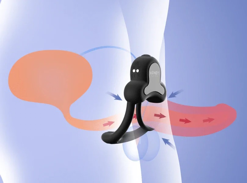 Built with dual rings for incredible performance, ANELLO add... Honey Play Box - Anello Vibro App Ring w Clit Stimulator - Black photo-6