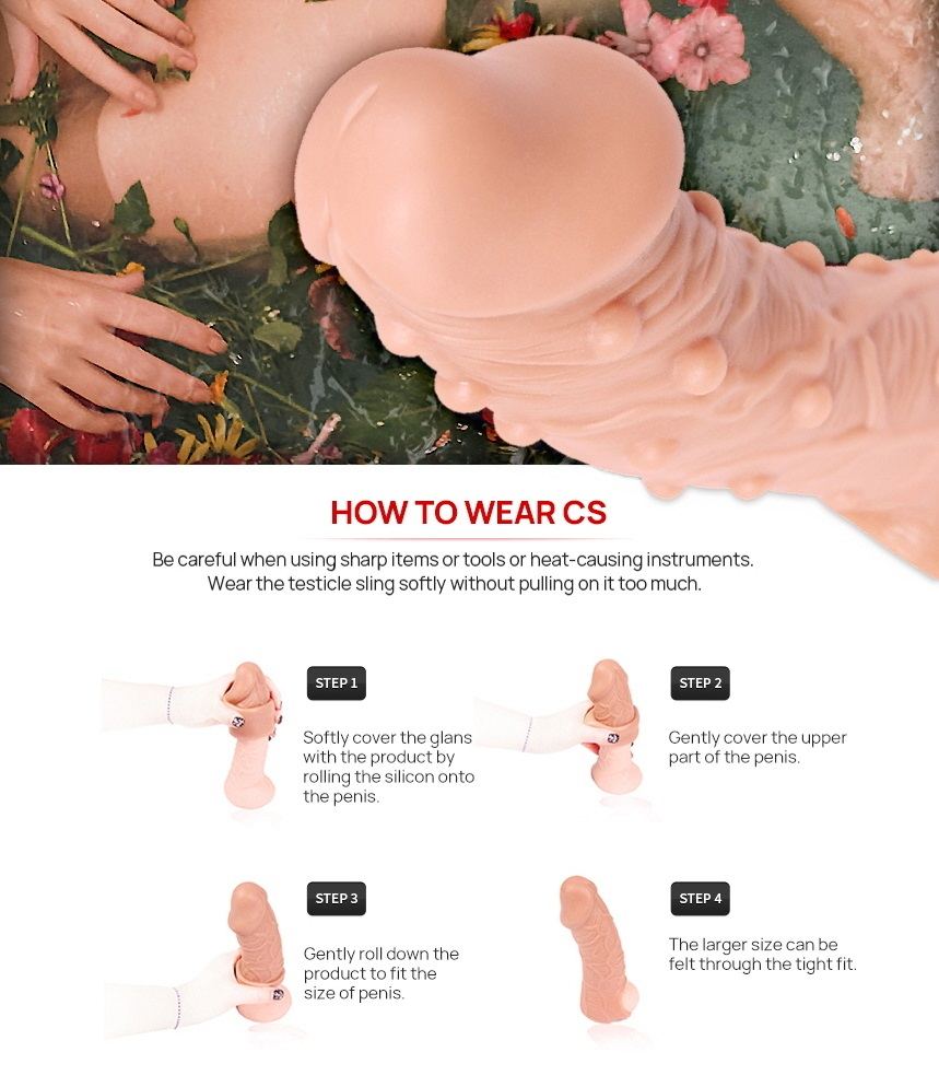 KOKOS' unique testicle sling design is patented both in ... Kokos - Realistic Cock Sleeve M - Flesh photo-5