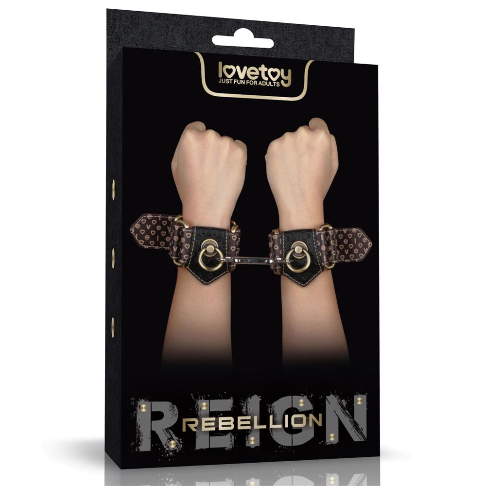 Immerse yourself in a blend of luxury and rustic charm with ... Lovetoy - Rebellion Reign Hand Cuffs - Black photo-10