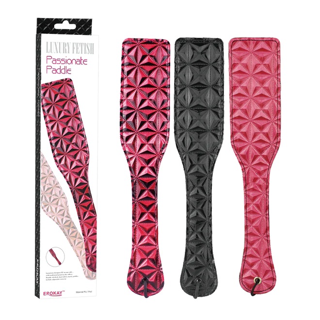Luxurious designer PU on one side, with traditional panel on... Erokay - Pyramid Paddle - Red photo-3