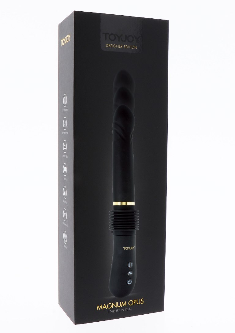 The Magnum Opus is a premium thrusting vibrator with an incr... ToyJoy - Magnum Opus Thruster Vibe - Black photo-5