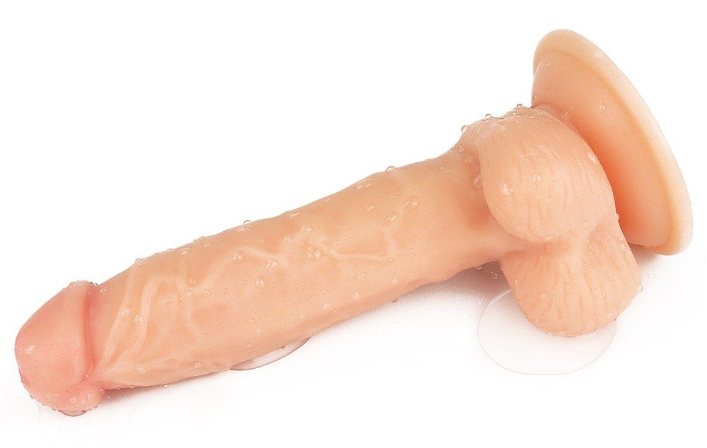 Explore every inch of The ultra Soft dude dildo .Satisfy you... Lovetoy - 8" The Ultra Soft Dude Long - Flesh photo-9