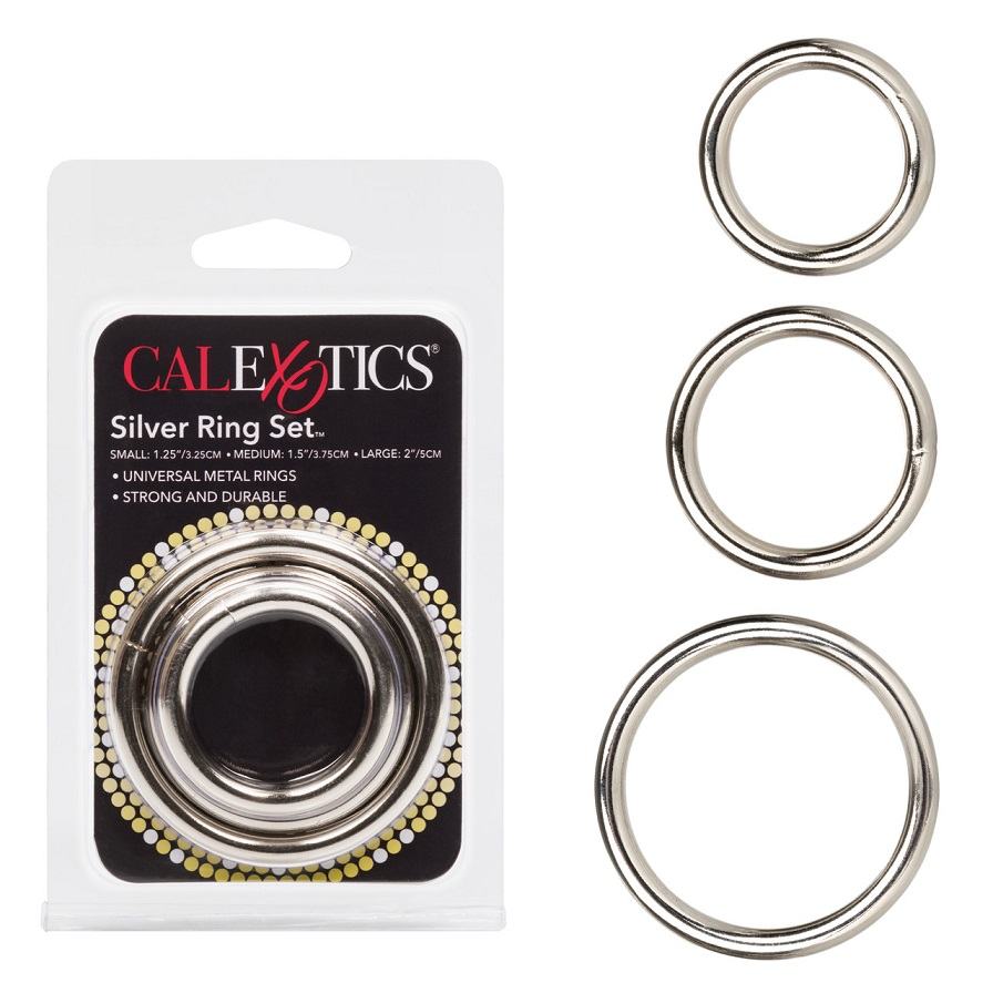 Intensify your orgasmic experiences with the Silver Ring 3 P... CEN - Metal Rings 3 pcs Set - Silver photo-9