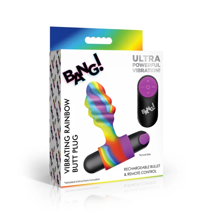 Experience pleasure like never before with our rainbow butt ... Bang! - Rainbow Vibro Butt Plug photo-7