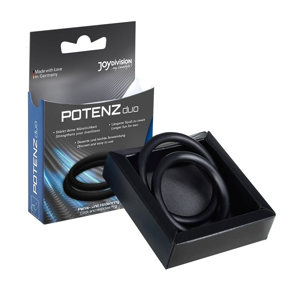 Enjoy the perfect combination of POTENZduo ring around your ... Joy Division - POTENZduo Ring Set M - Black photo-2
