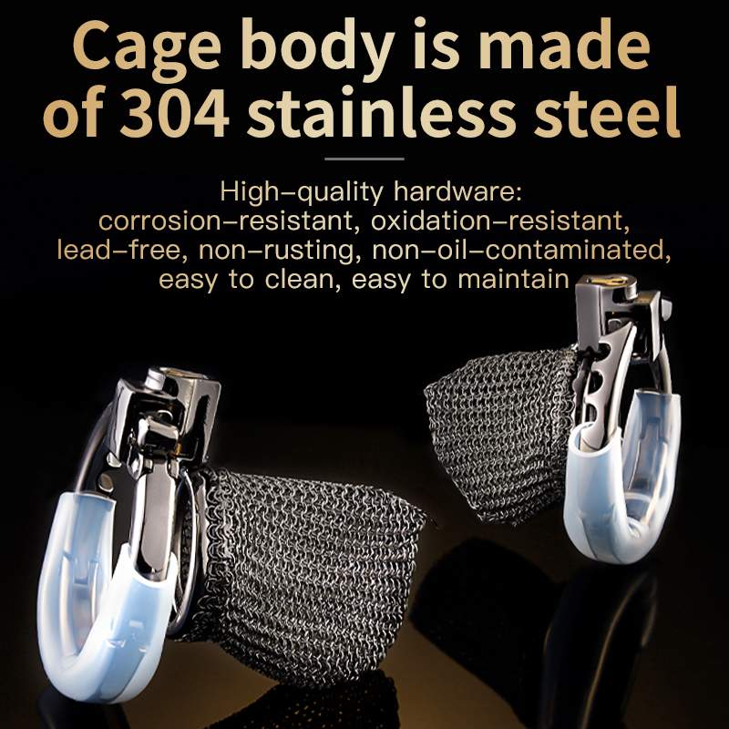 Porous and breathable metal lock with MAX cooling power and ... Sevanda - Hauberk Chastity Cage L - Black photo-17