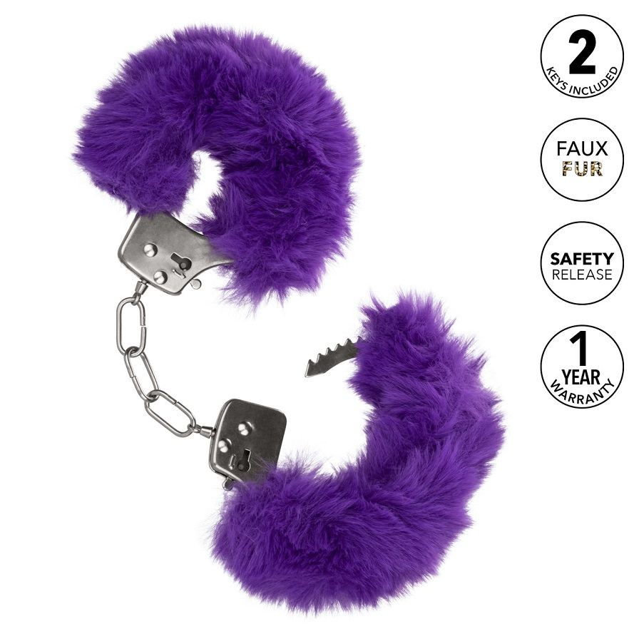 Let your lover take the lead and indulge in sensationally en... CEN - Ultra Fluffy Furry Cuffs - Purple photo-6