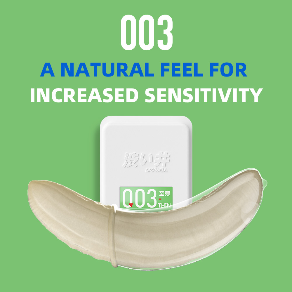003 Natural feel for increase sensitivity
Degradable new vi... Drywell - 003 Ultra Thin Condoms 6's Pack photo-2