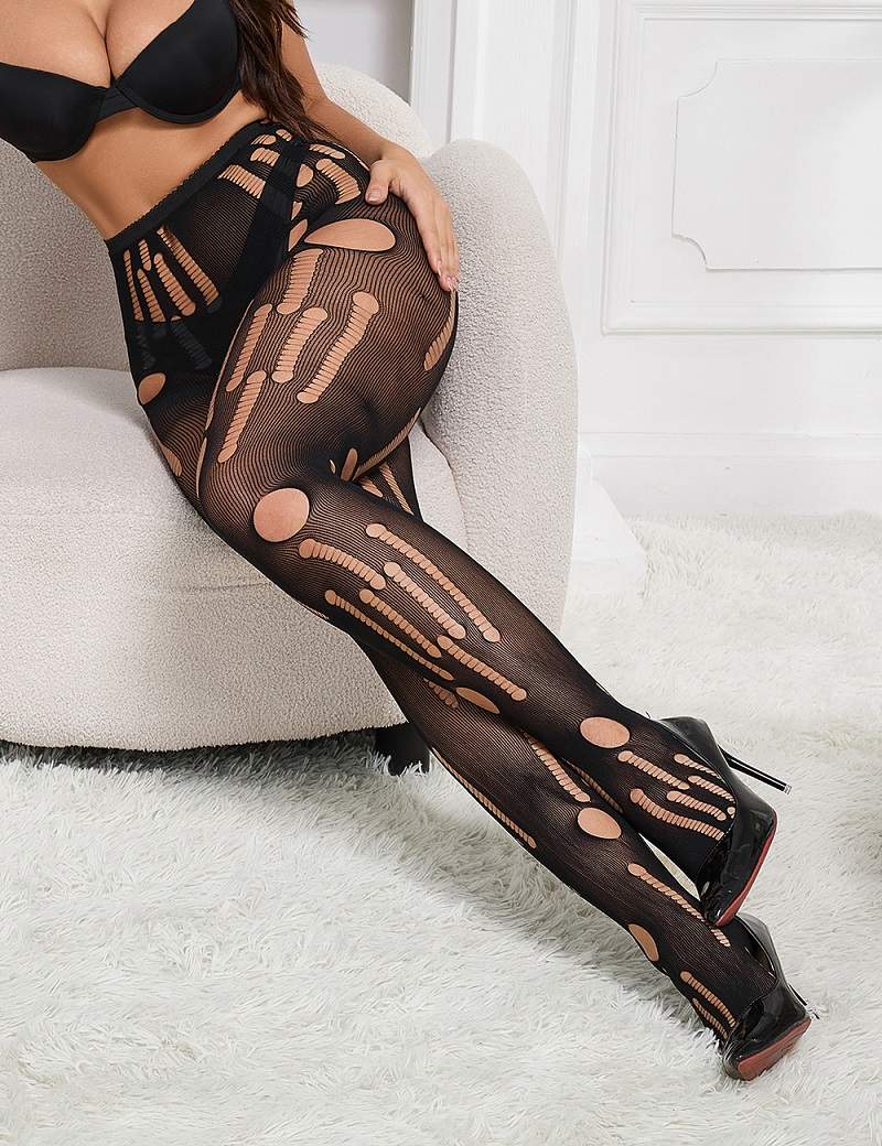 Irregular hollow design tights, fashionable and classic.
Ma... Ohyeah - Sexy Torn Pantyhose - Black - S photo-5