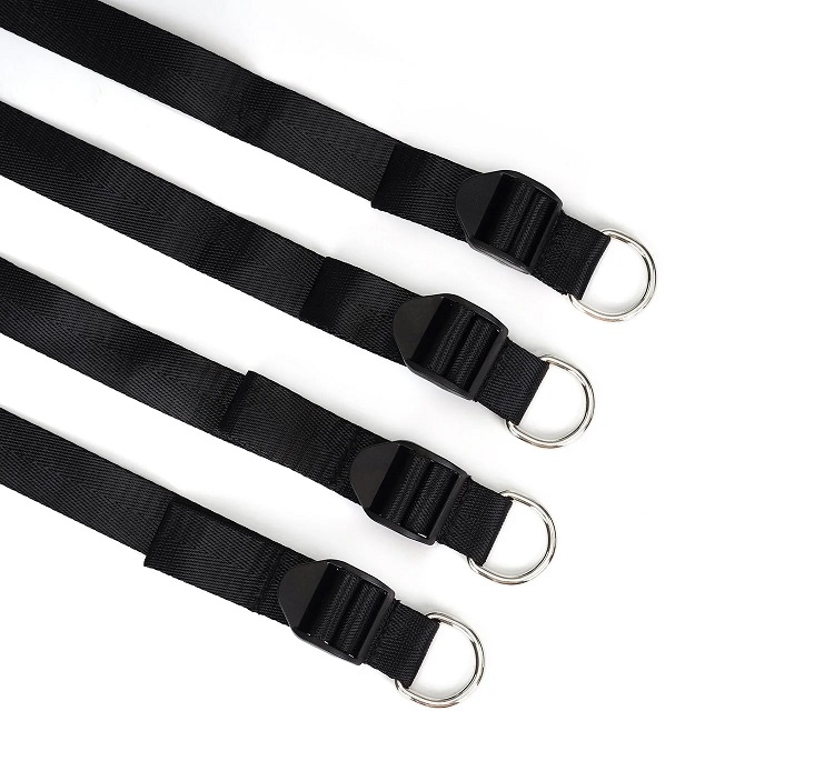 Under mattress restraint system with 4 D-rings, fully adjust... Liebe Seele - Under Bed Restraint System w Rings - Black photo-3