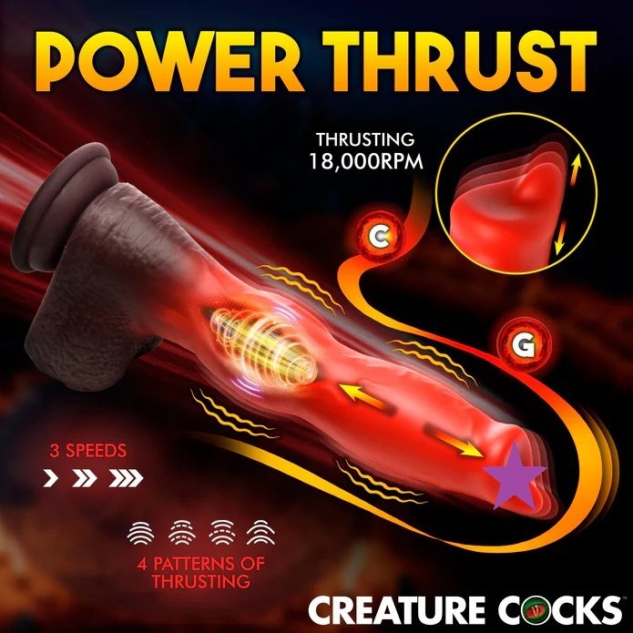 The hell hound is back and he's ready to ram down your d... Creature Cocks - Ramming Hound Thrusting Dildo - Black/Red photo-2