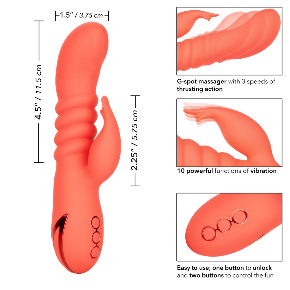 The playful California Dreaming Collection brings luxurious ... CEN - CalDream Orange County Thrusting Vibrator photo-8