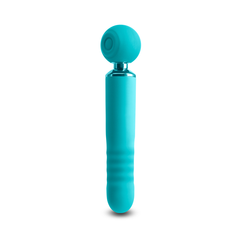 The Fae by Revel bundles multiple uses into one toy. Fae’s s... NS Novelties - Revel Fae Air-Pulse Thruster - Teal photo-2
