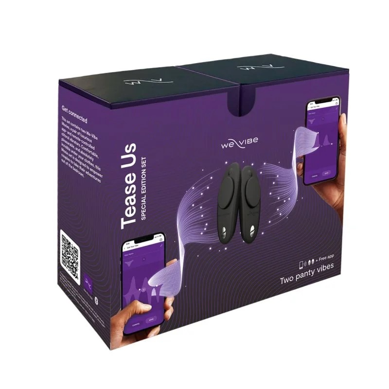 Tease Us is a set of app-controlled wearable panty vibrators... We-Vibe - Moxie Tease us Set - Black photo-8
