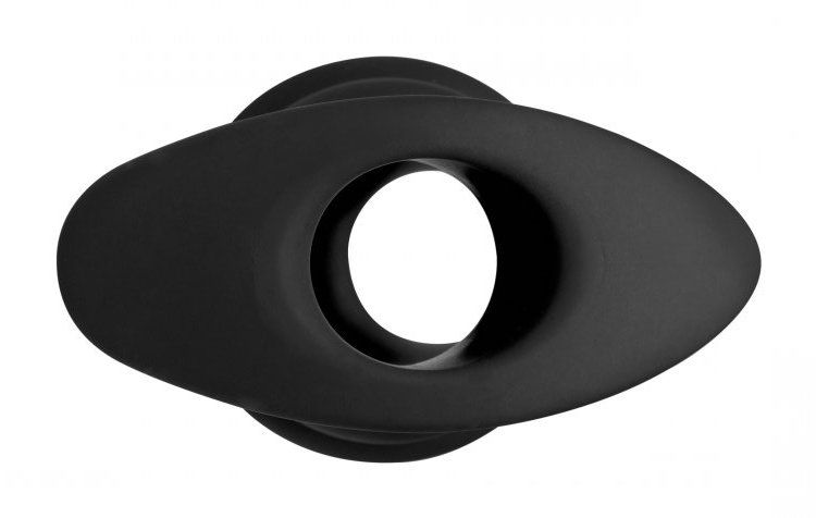 Ribbed for your anal pleasure, this hollow butt plug is avai... Master Series - Hive Ass Hollow Anal Plug L-size - Black photo-5