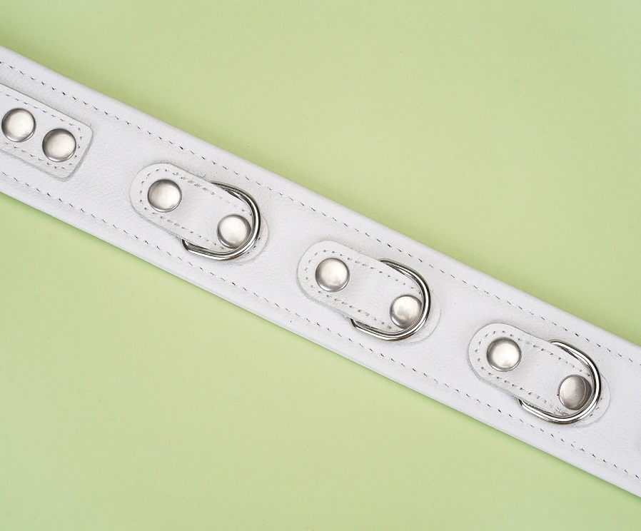 Wrap the collar around your sub's neck to keep in position a... Liebe Seele - Collar w Leash - White photo-6