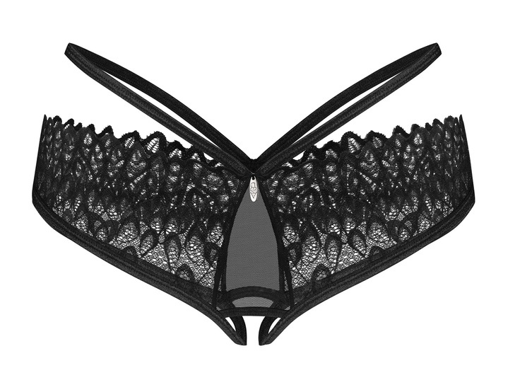 Donarella panties are a unique example of lingerie with a sp... Obsessive - Donarella Crotchless Panties - Black - XS/S photo-6
