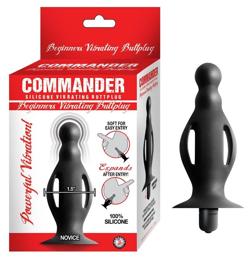 Powerful vibration and soft for easy entry.
Expands after e... Nasstoys - Commander Vibro Plug - Black photo-2