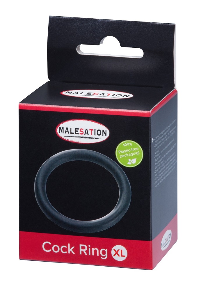 Highly imaginative and ergonomic design, soft, odorless, dur... Malesation - Cock Ring XL 5cm - Black photo-3