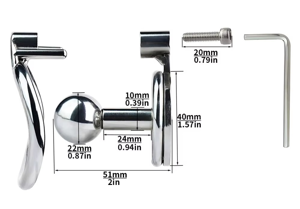 Material: Ring: 304 Stainless steel
Cage length: 51MM
Ring i... FAAK - Chastity Cage 191 45mm - Silver photo-4
