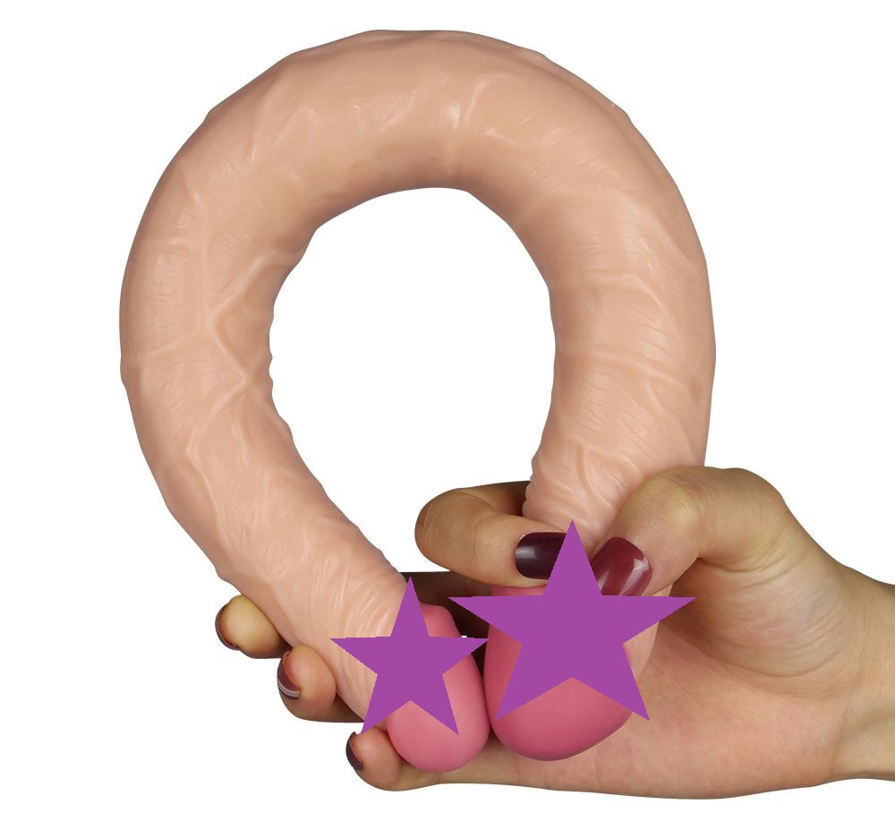 Realistic double ended dildo for solo and shared play for bo... Lovetoy - King Size Ladykiller Double Dildo - Skin photo-2