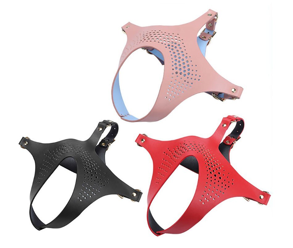 PU Leather face mask MT - Muzzle Slave Mask - Black photo-4