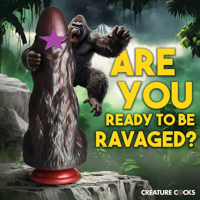 Dive into your wildest fantasies with the King Kong Dildo! T... Creature Cocks - King Kong Dildo - Black/Red photo-2