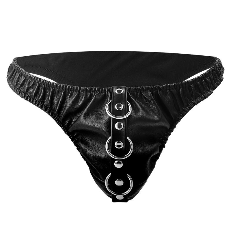 Are you looking for a submission chain underwear that is str... Darkness - Leather Thong w Leash photo-2